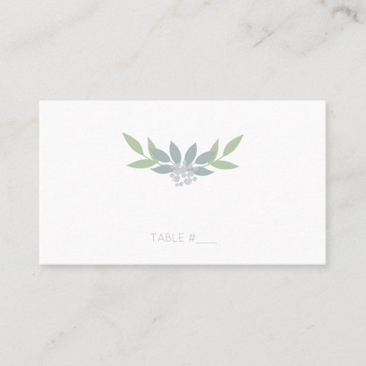 Cartes de place feuillage vert - plat (Devant)