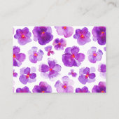 Cartes de place fleurie couleur pourpre (Dos)