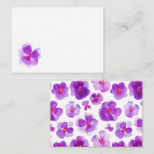 Cartes de place fleurie couleur pourpre (Devant / Derrière)