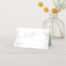 Cartes de place Floral Bleu