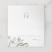 Cartes de Place Floral bleu Dusty (Extérieur déplié)