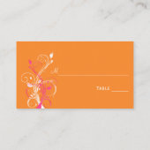 Cartes de Place Florale Blanche Rose Orange (Dos)