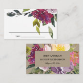 CARTES DE PLACE FLORALE BURGUNDY JAUNE KRAFT (Devant / Derrière)