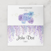 Cartes de place florales bleues et violettes (Extérieur déplié)
