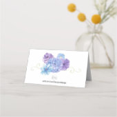 Cartes de place florales bleues et violettes (Dos)