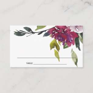 CARTES DE PLACE FLORALES BURGUNDY JAUNES CLAIRS