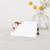 Cartes de Place Florales de Marsala Rouge Bourgogn (Dos)