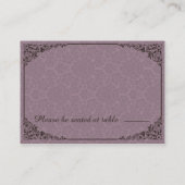 Cartes de place gothique victorienne Mariage damas (Dos)