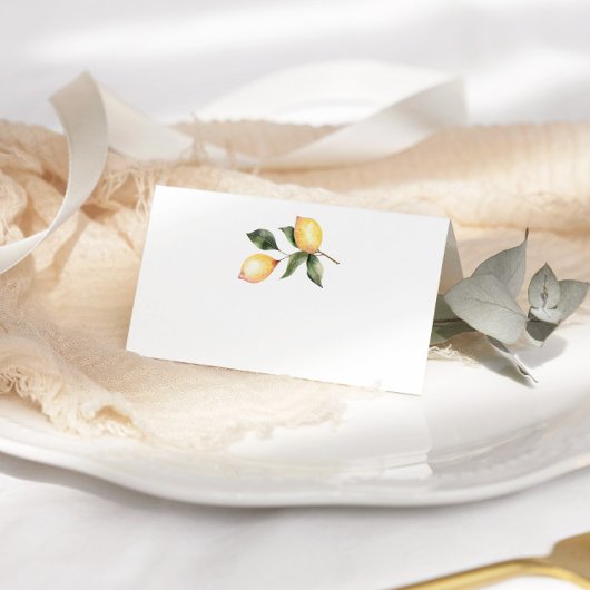 Cartes de place mariage citron aquarelle