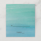 Cartes de place mariage couleur vert mer personnal (Extérieur déplié)
