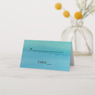 Cartes de place mariage couleur vert mer personnal