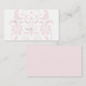 Cartes de Place Mariage damassé Rose Subtil (Devant / Derrière)