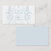 Cartes de Place Mariage damassé Subtile Bleu (Devant / Derrière)