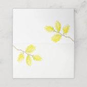 Cartes de place mariage de catkins Jaune (Extérieur déplié)