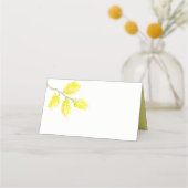 Cartes de place mariage de catkins Jaune (Devant)