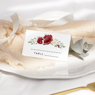 Cartes de place mariage de couleur d'aquarelle à f