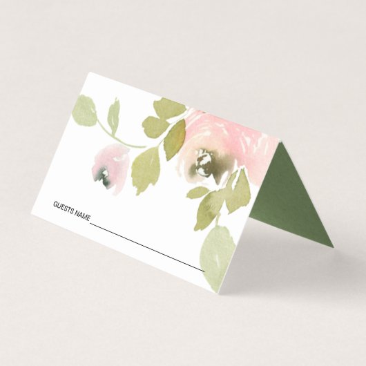 CARTES DE PLACE MARIAGE FLEURIES ROSES BLANCHES (Front)