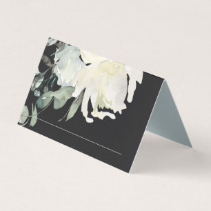 CARTES DE PLACE MARIAGE FLORAL BLANC EN IVOIRE NOI