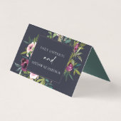 CARTES DE PLACE MARIAGE FLORALE MARINE BURGUNDY (Back)