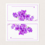 Cartes de place mariage pourpre de Bougainvillea (Outside Unfolded)