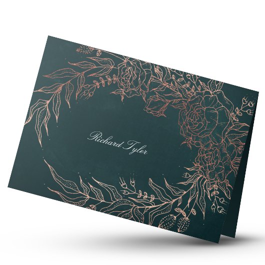 Cartes de Place Or Rose Emerald do-it-yourself pli