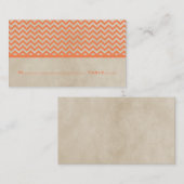 Cartes de Place Orange Chic Chevron (Devant / Derrière)