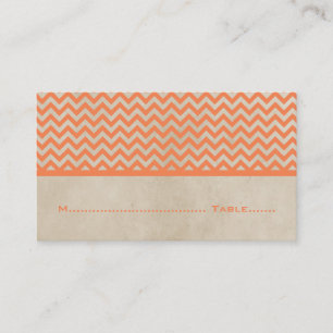 Cartes de Place Orange Chic Chevron