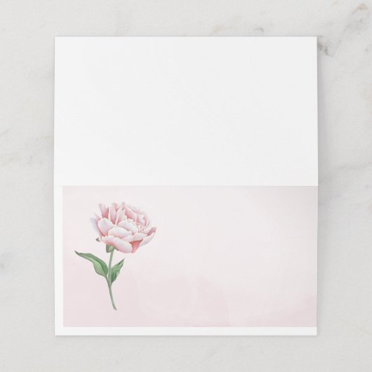 Cartes de place Pink Peony (Extérieur déplié)