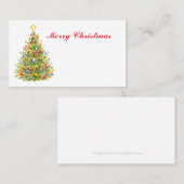 Cartes de Place Plat Arbre de Noël Classique (Devant / Derrière)