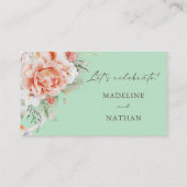 Cartes de place plat Mariage à la menthe verte et  (Dos)