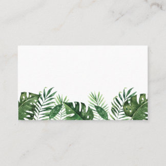 Cartes de place plates en feuille de palme tropica