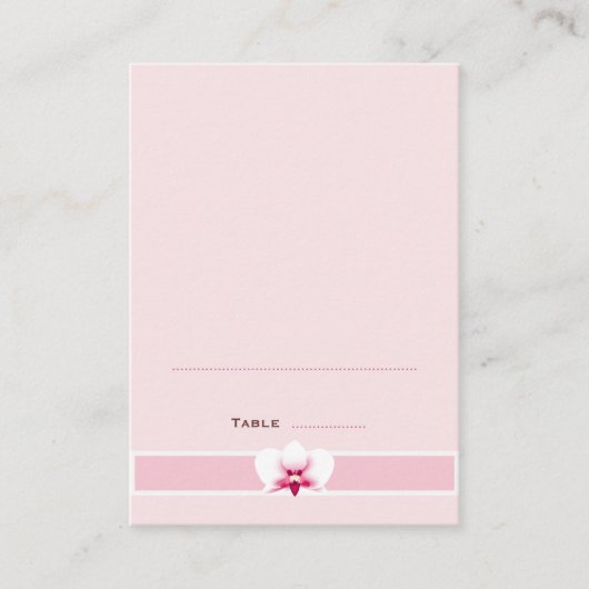 Cartes de place pliées à l'orchidée blanche (Devant)