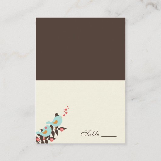 Cartes de place pliées Inséparables