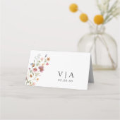 Cartes de place pliées Mariage fleur sauvage (Dos)