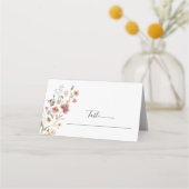 Cartes de place pliées Mariage fleur sauvage (Devant)