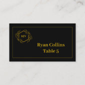 Cartes de place pour monogramme noir et or (Dos)