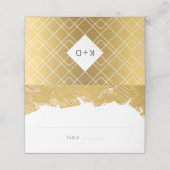 Cartes de place pour pinceau or moderne (Extérieur déplié)