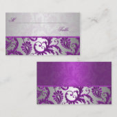 Cartes de place Silver et Purple Damask II (Devant / Derrière)
