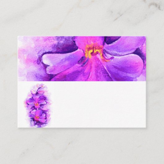 Cartes de place Stylisées de nom d'orchidée violet (Devant)