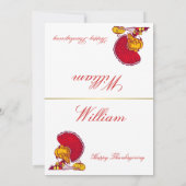 Cartes De Place Thankesgiving Avec La Turquie (Dos)