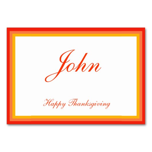 Cartes de Place Thanksgiving colorées (Devant)
