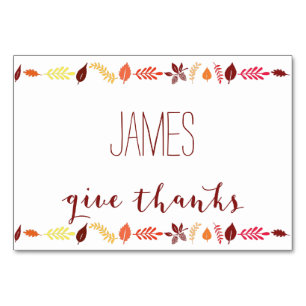 Cartes de Place Thanksgiving Leçons