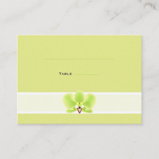Cartes de place vertes orchidées (Devant)