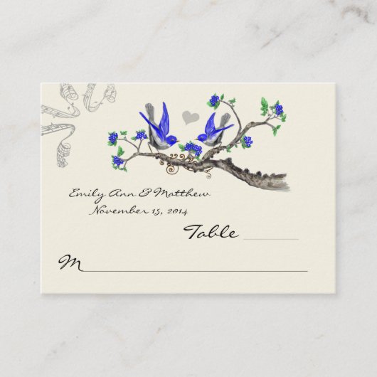Cartes de place vintage Royal Blue et Grey (Devant)
