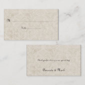 Cartes de place vintage Tan Ivor Damask (Devant / Derrière)