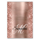 Cartes de placement à monogramme fantaisie or rose (Par défaut)
