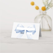 Cartes de placement à ruban bleu clair élégamment  (Devant)