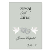 Cartes de placement Argent/Sage Colombes & Cœurs E (Par défaut)