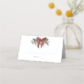Cartes de placement avec houx et ruban (Devant)