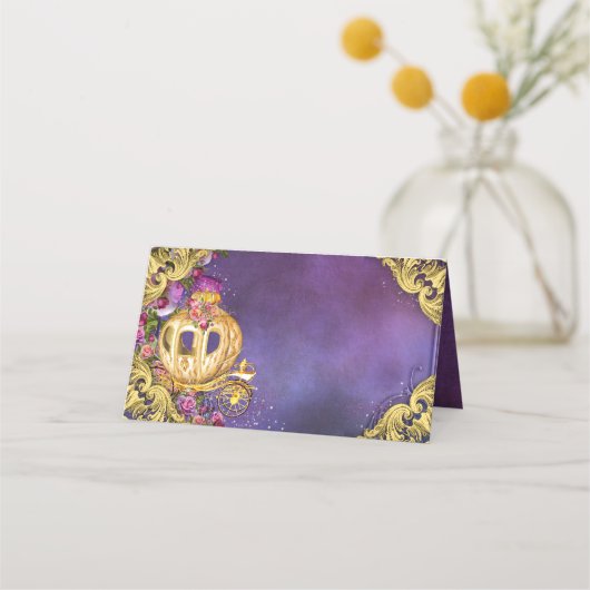 Cartes de Placement de Carrosse de Princesse en Or (Devant)